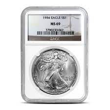 1986 American Silver Eagle Ngc Ms69