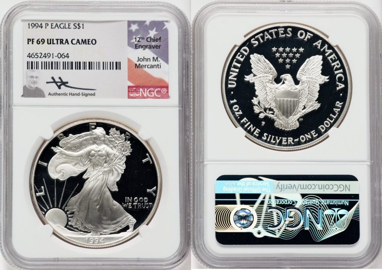  1994 American Silver Eagle Ngc Ms69