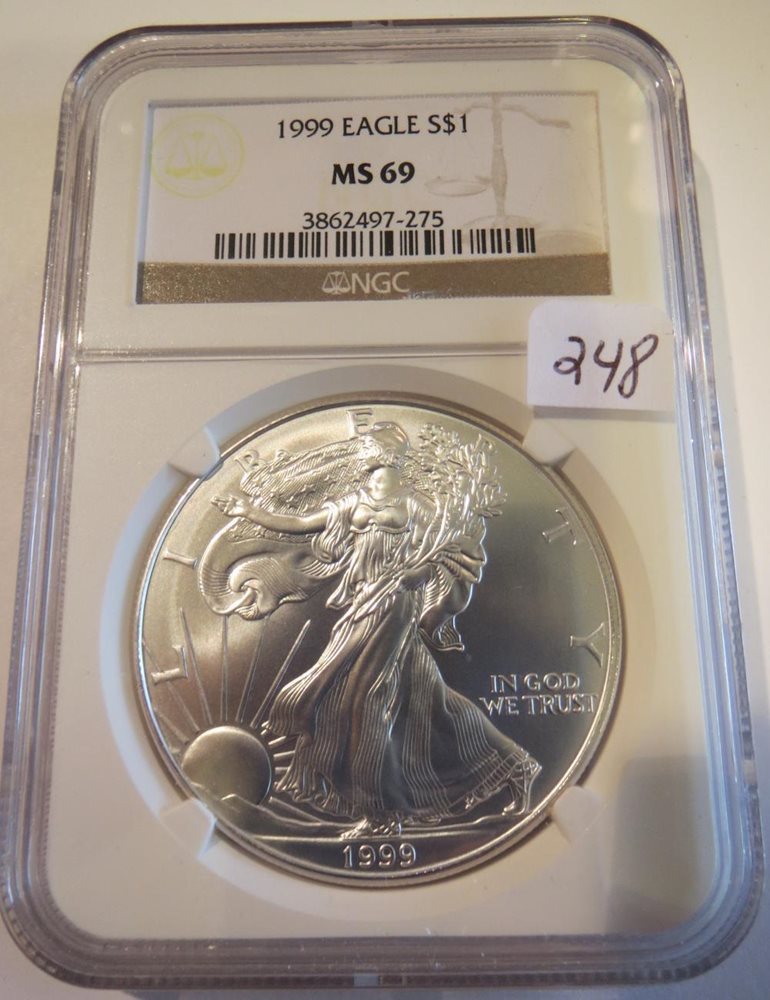 1999 American Silver Eagle Ngc Ms69