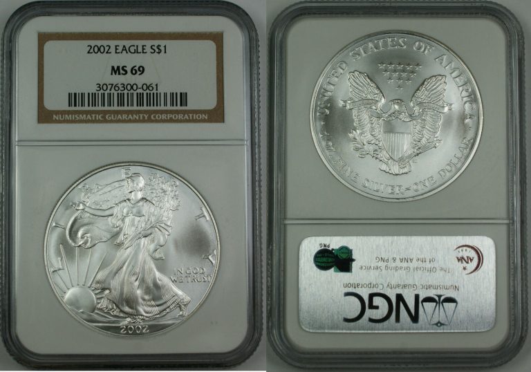  2002 American Silver Eagle Ngc Ms69