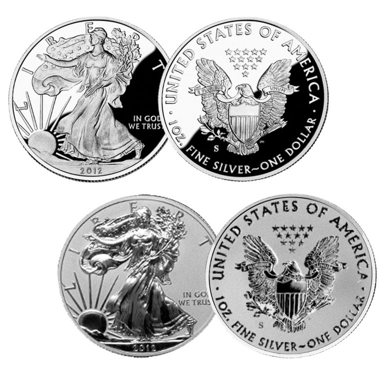  2012 S American Silver Eagle Sf Mint 75th Anniversary 2 Coin Set