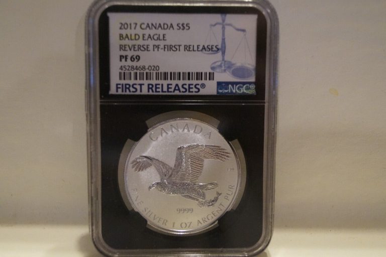 2017 1 Oz Canadian Silver Bald Eagle Reverse Proof Coin