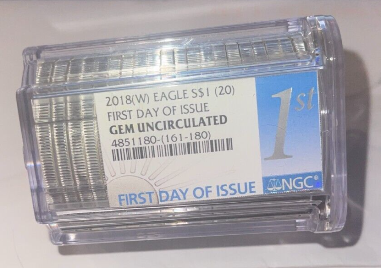 2018 American Silver Eagle Ngc Gem Roll 1st Day