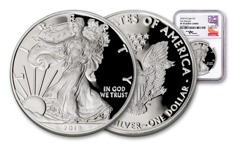 2018 W 1 Oz Proof American Silver Eagle Ngc Pf70 Ucam