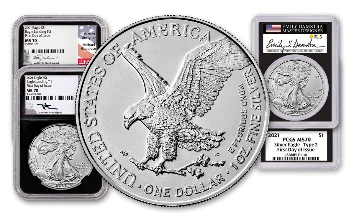 2021 1 Oz American Silver Eagle Coin Ngc Ms70 Fdoi Type 2