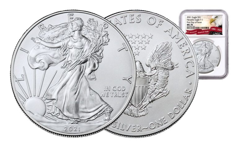 2021 P 1 Oz American Silver Eagle Coin Ms70