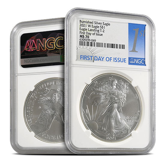 2021 W 1 Oz Burnished American Silver Eagle Coin Ngc Ms70 Fdoi T2