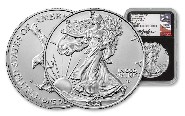 2021 W 1 Oz Burnished American Silver Eagle Coin Type 2