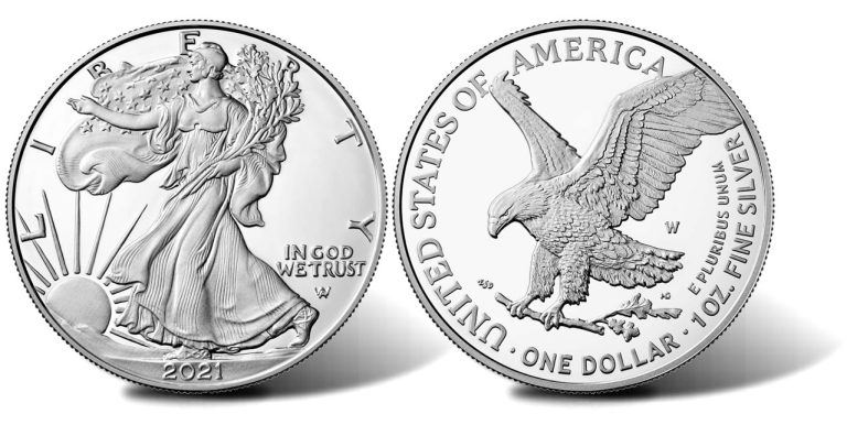 2021 W 1 Oz Proof American Silver Eagle Coin Type 2