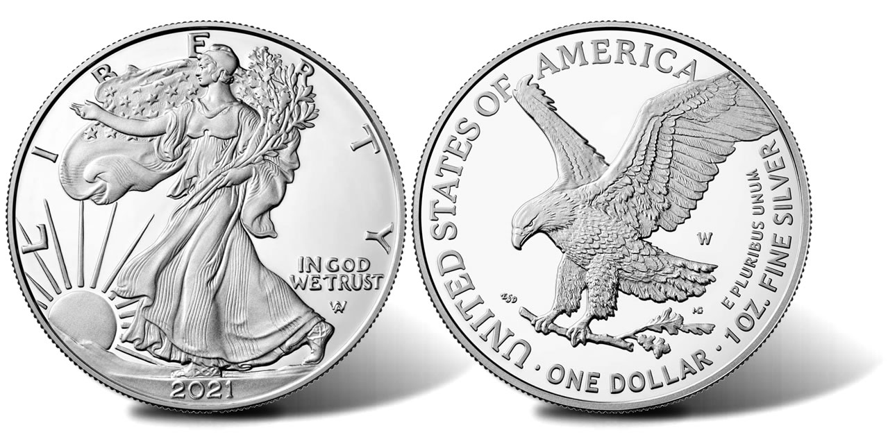 2021 W 1 Oz Proof American Silver Eagle Coin Type 2